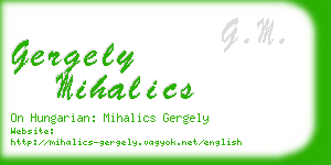 gergely mihalics business card